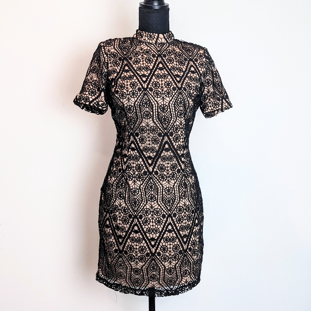 Black & Sand Mini Dress